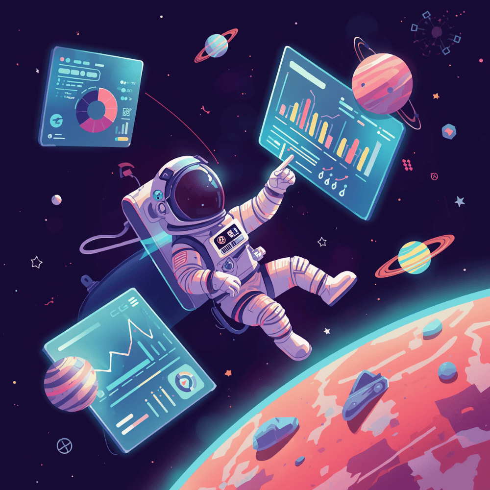 Space inspired visual from kōkoku Ads presentation
